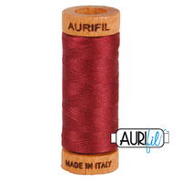 Aurifil 80wt Cotton Mako' 280m Spool - 2460 - Dark Carmine Red