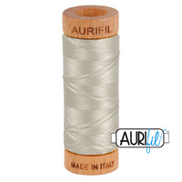 Aurifil 80wt Cotton Mako' 280m Spool - 5021 - Light Grey
