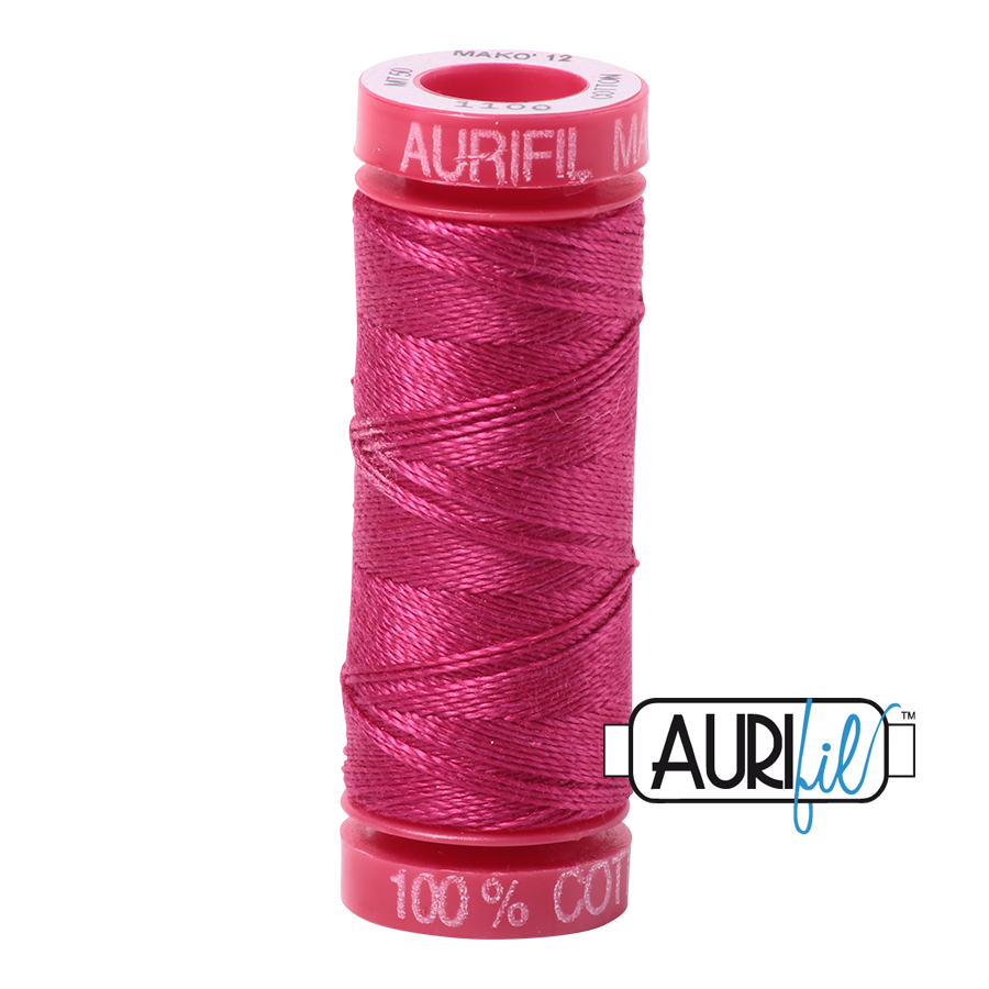 Aurifil 12wt Cotton Mako' 50m Spool - 1100 - Red Plum