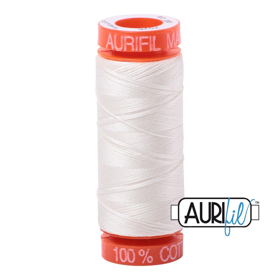 3-PACK - Aurifil Mako 50 wt Cotton Thread - White + Natural White + Chalk