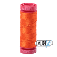 Aurifil 12wt Cotton Mako' 50m Spool - 1104 - Neon Orange