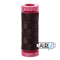 Aurifil 12wt Cotton Mako' 50m Spool - 1130 - Very Dark Bark