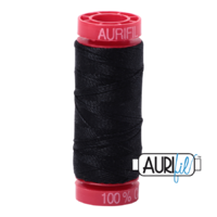 Aurifil 12wt Cotton Mako' 50m Spool - 2692 - Black