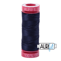 Aurifil 12wt Cotton Mako' 50m Spool - 2785 - Very Dark Navy