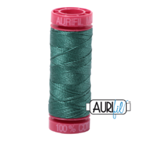 Aurifil 12wt Cotton Mako' 50m Spool - 4129 - Turf Green