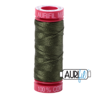 Aurifil 12wt Cotton Mako' 50m Spool - 5023 - Medium Green