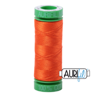 Aurifil 40wt Cotton Mako' 150m Spool - 1104 - Neon Orange