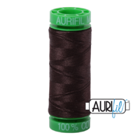 Aurifil 40wt Cotton Mako' 150m Spool - 1130 - Very Dark Bark