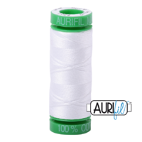 Aurifil 40wt Cotton Mako' 150m Spool - 2024 - White