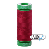 Aurifil 40wt Cotton Mako' 150m Spool - 2260 - Red Wine