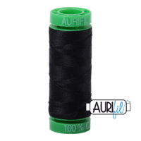 Aurifil 40wt Cotton Mako' 150m Spool - 2692 - Black