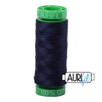 Aurifil 40wt Cotton Mako' 150m Spool - 2785 - Very Dark Navy