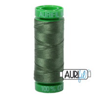 Aurifil 40wt Cotton Mako' 150m Spool - 2890 - Very Dark Grass Green