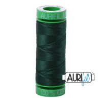 Aurifil 40wt Cotton Mako' 150m Spool - 4026 - Forest Green