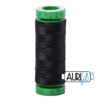 Aurifil 40wt Cotton Mako' 150m Spool - 4241 - Very Dark Grey