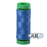 Aurifil 40wt Cotton Mako' 150m Spool - 6738 - Peacock Blue