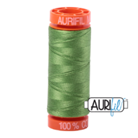 Aurifil 50wt Cotton Mako' 200m Spool - 1114 - Grass Green