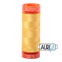 Aurifil 50wt Cotton Mako' 200m Spool - 1135 - Pale Yellow