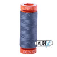 Aurifil 50wt Cotton Mako' 200m Spool - 1248 - Dark Grey Blue