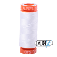 Aurifil 50wt Cotton Mako' 200m Spool - 2024 - White