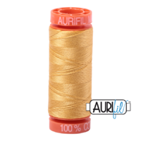 Aurifil 50wt Cotton Mako' 200m Spool - 2134 - Spun Gold
