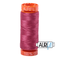 Aurifil 50wt Cotton Mako' 200m Spool - 2455 - Medium Carmine Red
