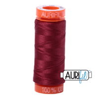 Aurifil 50wt Cotton Mako' 200m Spool - 2460 - Dark Carmine Red