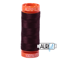 Aurifil 50wt Cotton Mako' 200m Spool - 2465 - Very Dark Brown