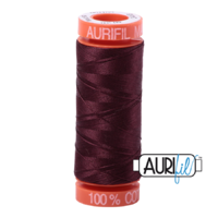 Aurifil 50wt Cotton Mako' 200m Spool - 2468 - Dark Wine