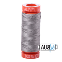 Aurifil 50wt Cotton Mako' 200m Spool - 2620 - Stainless Steel