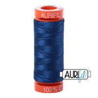 Aurifil 50wt Cotton Mako' 200m Spool - 2780 - Dark Delft Blue
