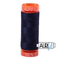 Aurifil 50wt Cotton Mako' 200m Spool - 2785 - Very Dark Navy