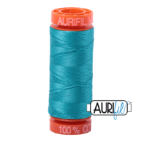 Aurifil 50wt Cotton Mako' 200m Spool - 2810 - Turquoise