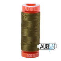 Aurifil 50wt Cotton Mako' 200m Spool - 2887 - Very Dark Olive