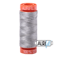 Aurifil 50wt Cotton Mako' 200m Spool - 4670 - Silver Fox