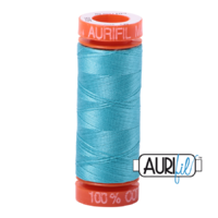 Aurifil 50wt Cotton Mako' 200m Spool - 5005 - Bright Turquoise