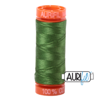 Aurifil 50wt Cotton Mako' 200m Spool - 5018 - Dark Grass Green