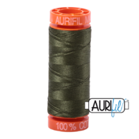 Aurifil 50wt Cotton Mako' 200m Spool - 5023 - Medium Green