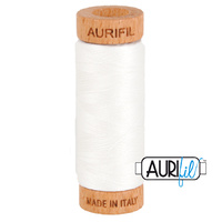 Aurifil 80wt Cotton Mako' 280m Spool - 2021 - Natural White