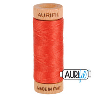 Aurifil 80wt Cotton Mako' 280m Spool - 2255 - Dark Red Orange