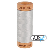Aurifil 80wt Cotton Mako' 280m Spool - 2615 - Aluminium