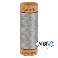 Aurifil 80wt Cotton Mako' 280m Spool - 2620 - Stainless Steel