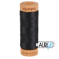 Aurifil 80wt Cotton Mako' 280m Spool - 4241 - Very Dark Grey