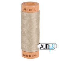 Aurifil 80wt Cotton Mako' 280m Spool - 5011 - Rope Beige