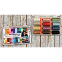 *PRE-ORDER* Chalk & Charcoal (12 large spools) by Jennifer Sampou - Aurifil Designer Collection