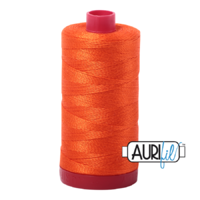 Aurifil 12wt Cotton Mako' 325m Spool - 1104 - Neon Orange