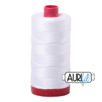 Aurifil 12wt Cotton Mako' 325m Spool - 2024 - White
