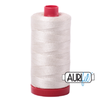 Aurifil 12wt Cotton Mako' 325m Spool - 2309 - Silver White