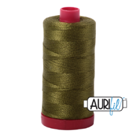 Aurifil 12wt Cotton Mako' 325m Spool - 2887 - Very Dark Olive