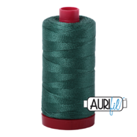 Aurifil 12wt Cotton Mako' 325m Spool - 4129 - Turf Green